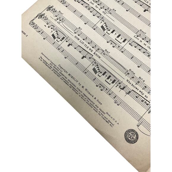 How Little We Know Sheet Music Mercer Carmichael To Have And Have Not - Picture 4 of 5